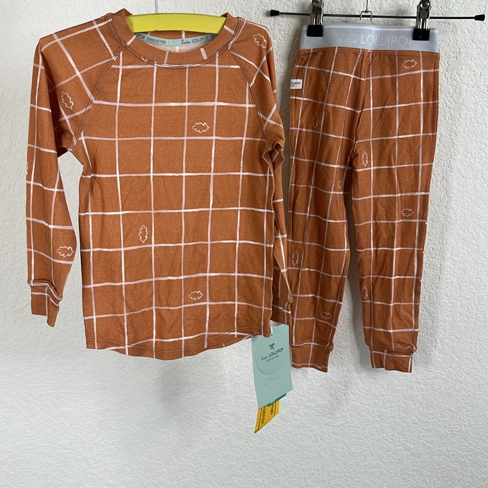 LouLou LolliPop Oak Leaves Sleep Set Long Sleeve Tencel Pajamas Unisex